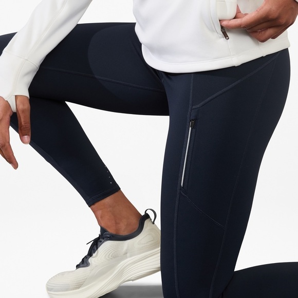 Athleta Charcoal Leggings with zippers black - Picture 1 of 7